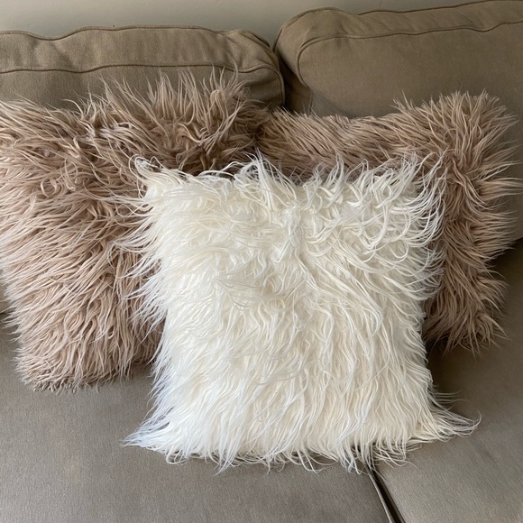 Other - Faux Fur Throw Pillows